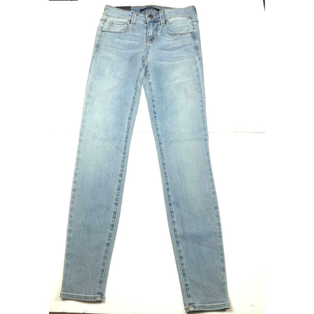 DSTLD 24 X 30 Skinny Jeans Light Wash Mid Rise Five Pocket Denim